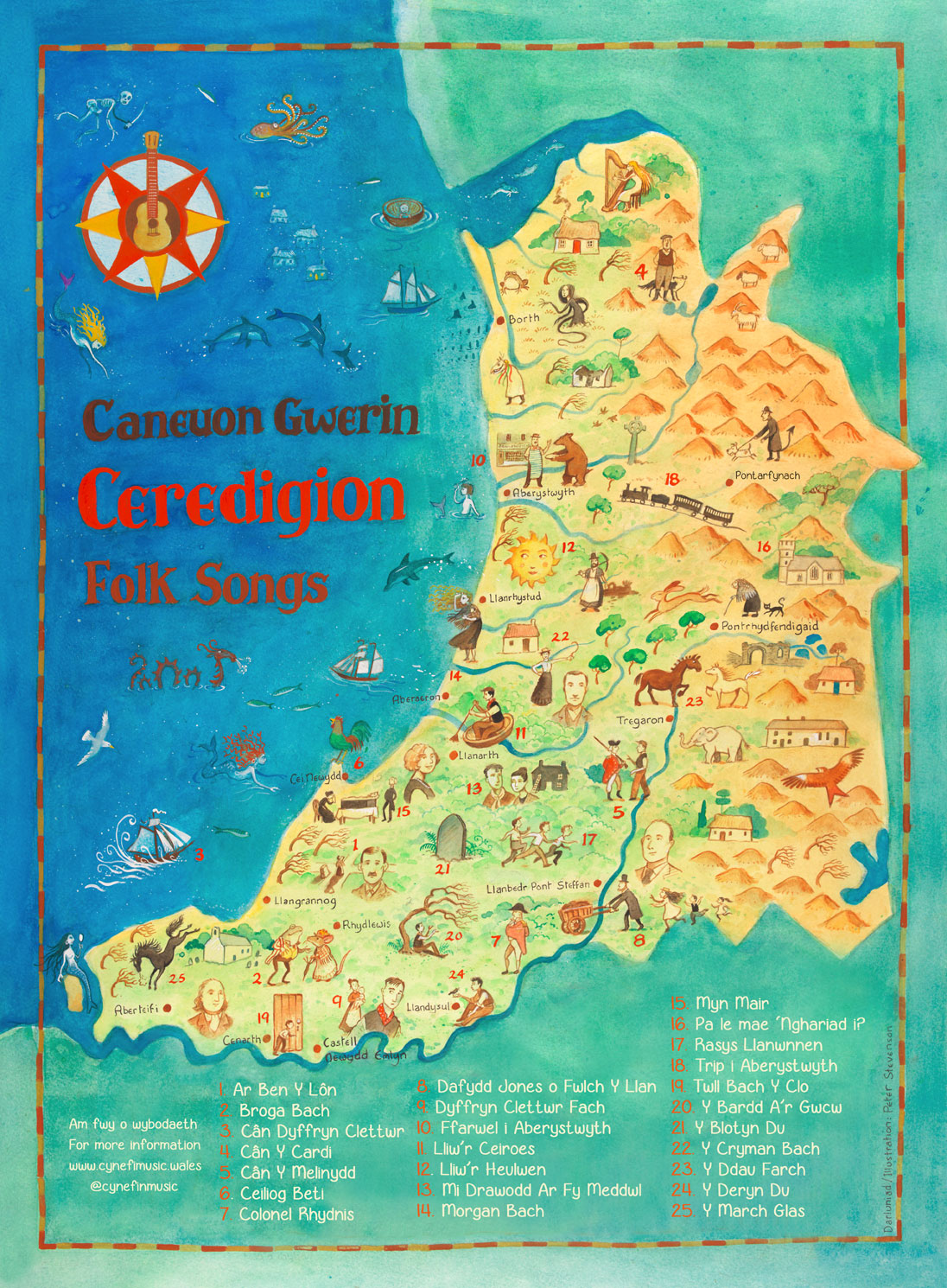 ceredigion folk song map